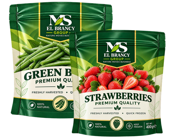 Frozen strawberries and green beans